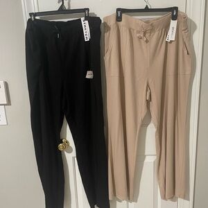 Black and Tan Stretch Pants Set